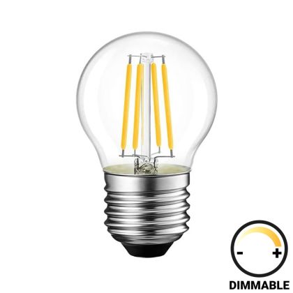 LED ЛАМПА G45 КРУШКА ДИМИРУЕМА 4W E27 ПРОЗРАЧНА