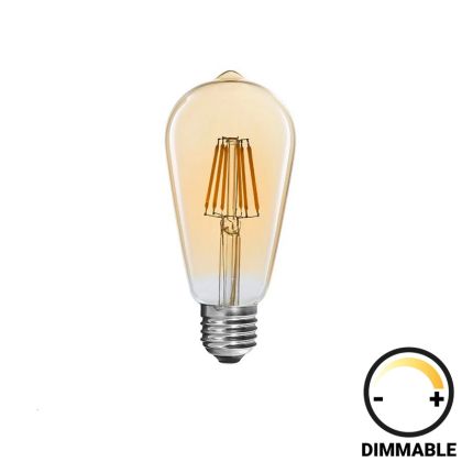 LED ЛАМПА ST64 КРУШКА ДИМИРУЕМА 8W E27 КЕХЛИБАР