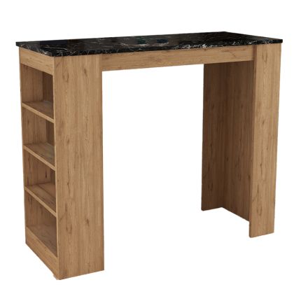 Бар маса Birma в нюанс дъб с мраморна визия 120x51.5x102см