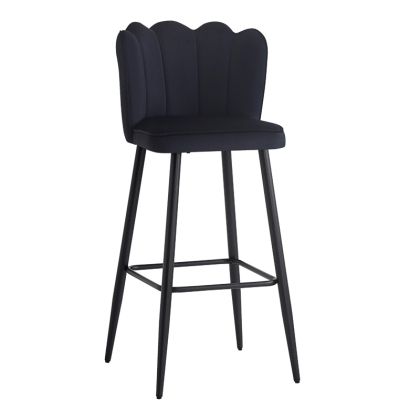 Бар стол Velvi velvet в черен цвят 43X62X95см
