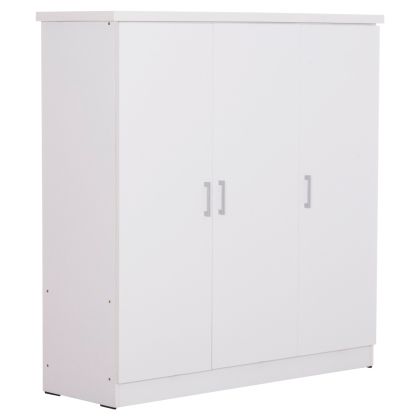 ГАРДЕРОБ 3-КРИЛЕН С РАФТОВЕ FUENTO HM2482.02 МЕЛАМИН В БЯЛО 120-116x40x123.5Hcm