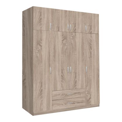 Гардероб Royal четирикрил с чекмеджета в нюанс sonoma 200x58x230см
