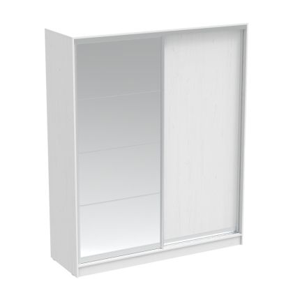 ДВУКРИЛЕН ГАРДЕРОБ APARADOR С ОГЛЕДАЛО В БЯЛ ЦВЯТ 180X60X220СМ