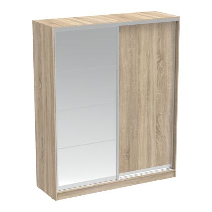 ДВУКРИЛЕН ГАРДЕРОБ APARADOR С ОГЛЕДАЛО В ЦВЯТ СОНОМА 180X60X220СМ