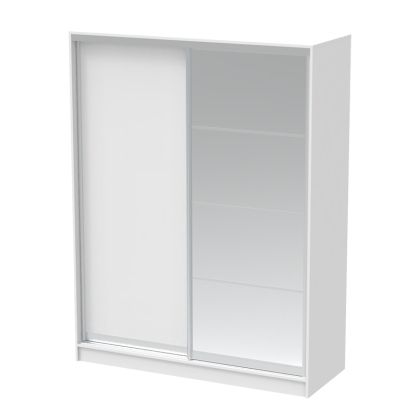 ДВУКРИЛЕН ГАРДЕРОБ ПЛЪЗГАЧ KORREDOR I С ОГЛЕДАЛО В БЯЛ ЦВЯТ 160X60X220СМ