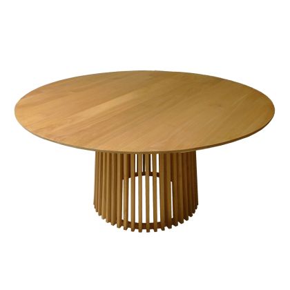 КРЪГЛА ТРАПЕЗНА МАСА KENDA ДЪРВО МИНДИ МАСИВ В ЕСТЕСТВЕН НЮАНС D150X75СМ