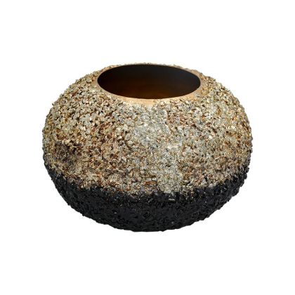 МЕТАЛНА ВАЗА FL26981 СИНЬО-СРЕБРИСТ ЦВЯТ 16x11cm