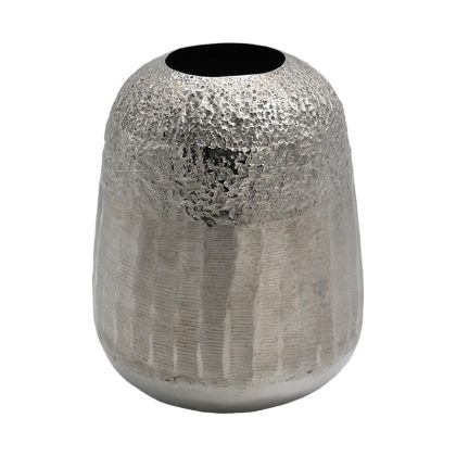МЕТАЛНА ДЕКОРАТИВНА ВАЗА FL7664 СРЕБРИСТ ЦВЯТ 21x27cm