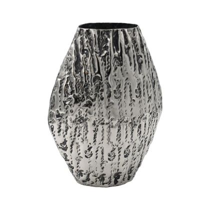 МЕТАЛНА ДЕКОРАТИВНА ВАЗА FL7825 СРЕБРИСТ ЦВЯТ 22x12x32cm