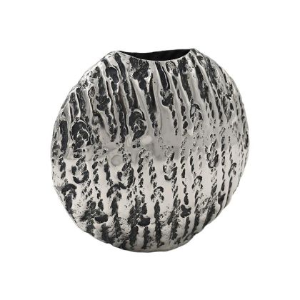 МЕТАЛНА ДЕКОРАТИВНА ВАЗА FL7825 СРЕБРИСТ ЦВЯТ 24x9x22cm