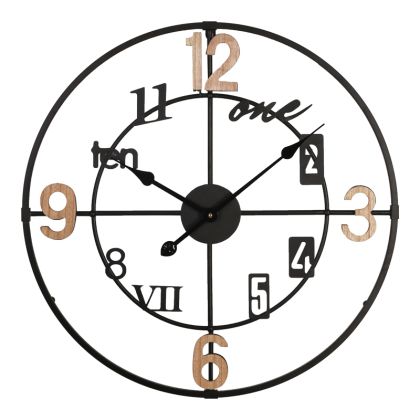 СТЕНЕН ЧАСОВНИК PLUSSER МЕТАЛЕН В ЧЕРЕН НЮАНС 60X2.5X60СМ