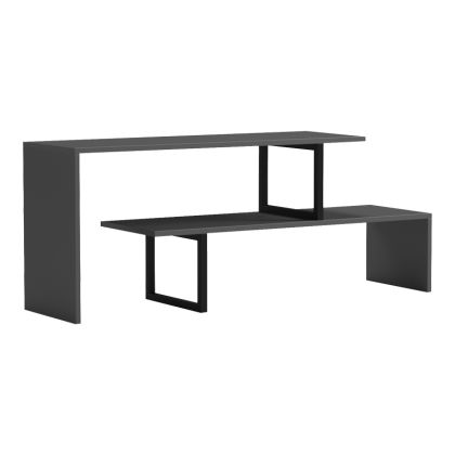 Стойка за ТВ Lilant меламин в сив цвят и черен метален крак 160x30x45см