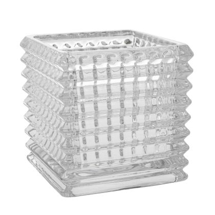 СТЪКЛЕНА ВАЗА КУБ Д15Х15СМ