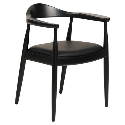 ТРАПЕЗЕН СТОЛ ADOR .02 КАУЧУКОВО ДЪРВО И PU-ЧЕРНО 62x54x76.5Hcm HM9948
