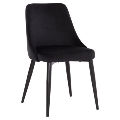 ТРАПЕЗЕН СТОЛ SERENITY HM8527.14 ЧЕРНО КАДИФЕ-ЧЕРНИ МЕТАЛНИ КРАКА 51x54x83.5Hcm.