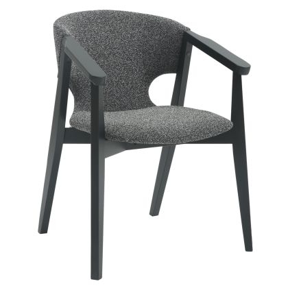 ТРАПЕЗНО КРЕСЛО YEGER .01 БУК В ДАМА ЧЕРНО-ТЪМНО СИВО 62.5x60x79Hcm HM9995