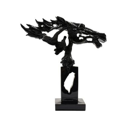 ДЕКОРАТИВНА ФИГУРА FL582 КОН ЧЕРНО С ЧЕРНА ОСНОВА ЦВЯТ 52x13x56cm