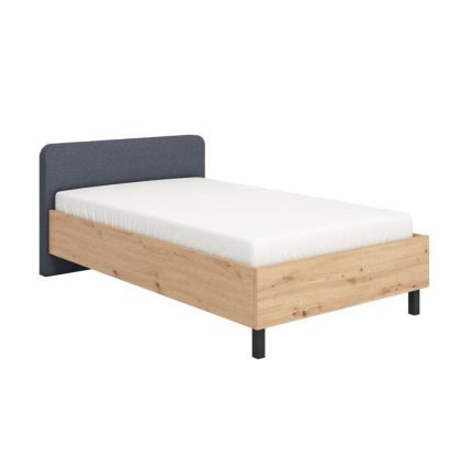 Легло Barletta 120 в цвят сив дъб със сив плат, размери 131x213,5x85,5см