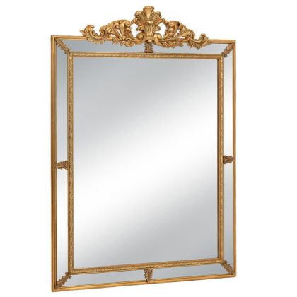 ЗЛАТНО СТЕННО ОГЛЕДАЛО С ДЪРВЕНА РАМКА 80X5X113CM