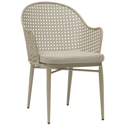 АЛУМИНИЕВО КРЕСЛО OREGO HM6268.03 КАПУЧИНО-ВЪЗГЛАВНИЦА БЕЖОВ 58x55x83Hcm.