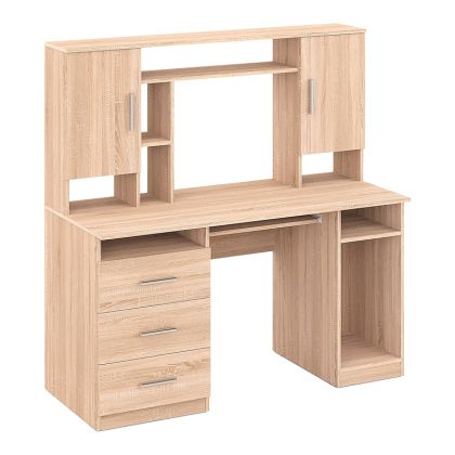Бюро Keldra с чекмеджета и шкафове в цвят сонома 140x59.8x142.2см