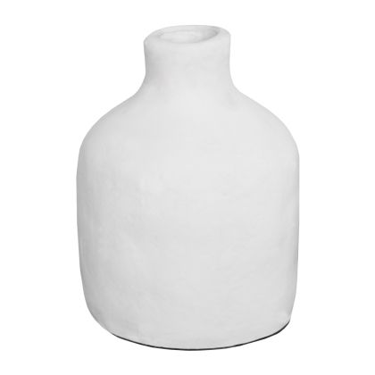 ДЕКОРАТИВНА ВАЗА СЕРИЯ CLAYVON HM4402 ТЕРАКОТ В БЯЛ ЦВЯТ Φ13x17,5Hcm.