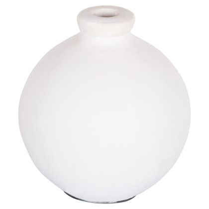 ДЕКОРАТИВНА ВАЗА СЕРИЯ CLAYVON HM4410 ТЕРАКОТ В БЯЛ ЦВЯТ 18x18x20Hcm.