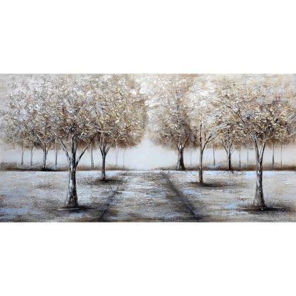 КАРТИНА НА ПЛАТНО ГОРСКА ПЪТЕКА СИНЬО-ЗЛАТНО - 140x70cm 6/KIB