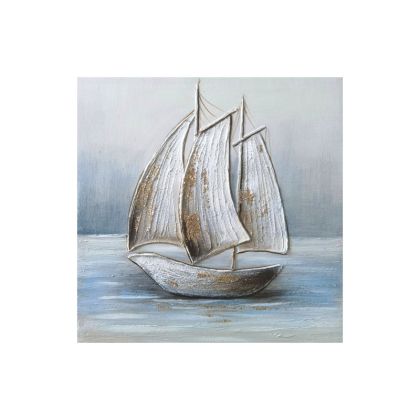 КАРТИНА НА ПЛАТНО КОРАБ С ПЛАТРИ - 3D ЕЛЕМЕНТИ - 50x50cm 12/KIB