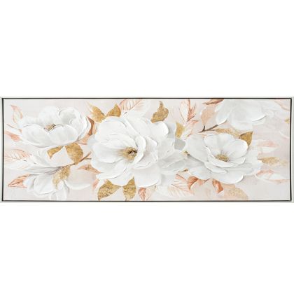 КАРТИНА НА ПЛАТНО С РАМКА ЦВЕТЯ МАГНОЛИЯ ПАСТЕЛ - 100x50cm 1/8KIB