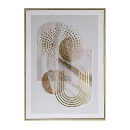 КАРТИНА НА ПЛАТНО С ФОРМА НА РАМКА-МРАМОР БЕЖОВ-ЗЛАТИСТ - 50x70cm 6/KIB