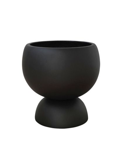КАШПА ОТ ФИБЕРНА ГЛИНА С ОСНОВА МАТОВО ЧЕРНО - Φ35x35см 1/КУТИЯ