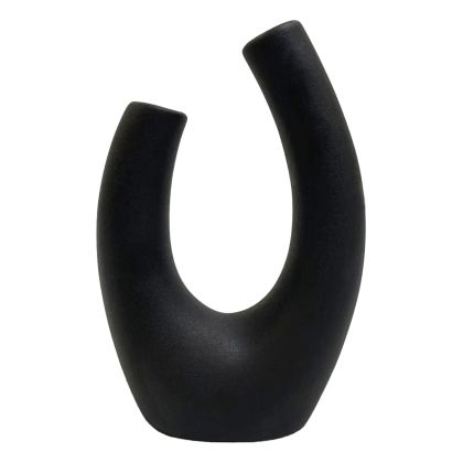 КЕРАМИЧНА ВАЗА ELLIPTO HM4643.02 ЧЕРЕН МАТОВ 14,5x7x21Hcm.