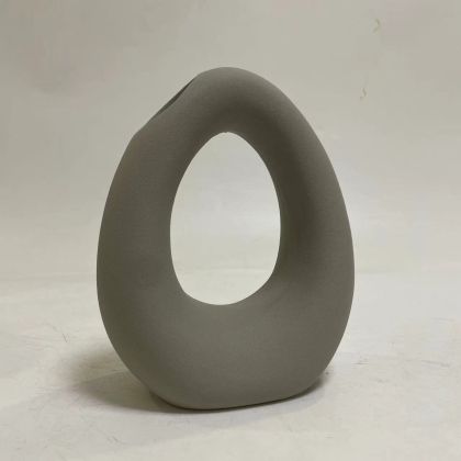 КЕРАМИЧНА ВАЗА ELLIPTO HM4644.03 МАТИРАН СИВ 16.5x9x20.3Hcm.