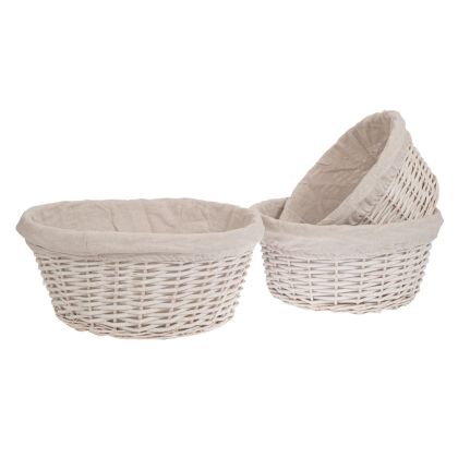КОМПЛЕКТ 3 БЯЛИ КОШНИЦИ С ПОДПЛАТА A:45X20 B:40X19 C:35X18 CM