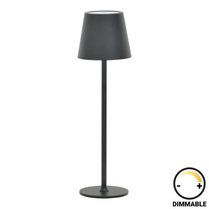 Brave Ι LED сензорен лампион акумулаторен  в черен цвят D11.5x37см