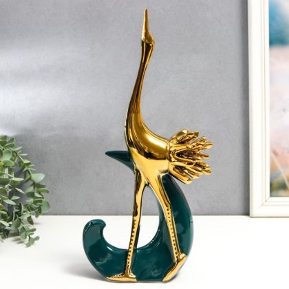 G955 СУВЕНИР FLAMINGO GREEN &amp;amp;AMP; GOLD 12*7.5*34