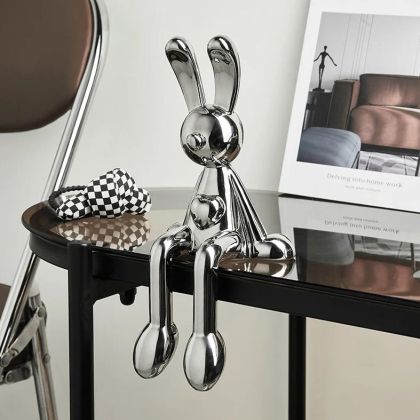 G976 СУВЕНИР ЗА РАФТ СЕДЯЩ SILVER RABBIT 22.5Х10