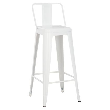 БАР СТОЛ С ОБЛЕГАЛКА MELITA-PRO HM8643.41 МЕТАЛ В МАТИРАНО БЯЛО 42x42x100Hcm.