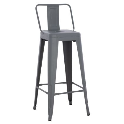 БАР СТОЛ С ОБЛЕГАЛКА MELITA-PRO HM8643.50 МЕТАЛ В СИВО 42x42x100Hcm.