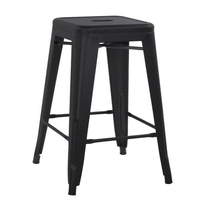 БАР СТОЛ СРЕДНА ВИСОЧИН MELITA-PRO HM8573.42 МЕТАЛ В МАТИРОВАНО ЧЕРНО 43x43x67Hcm.