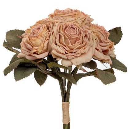 БУКЕТ ДЕКОРАТИВНИ РОЗОВИ БЕЖОВИ РОЗИ