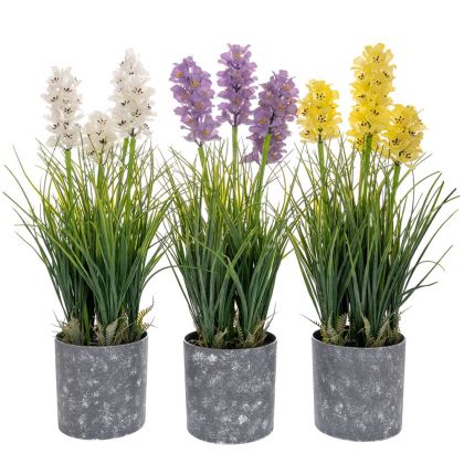 ДЕКОРАТИВНО РАСТЕНИЕ ЛАВАНДУЛА 13Χ52СМ В ПЛАСТМАСОВА САКСИЯ 3 ЦВЯТА