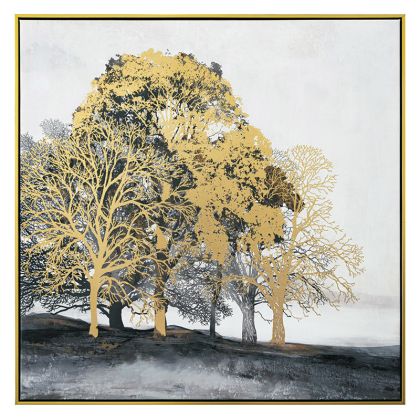 КАРТИНА НА ПЛАТНО С РАМКИ ДЪРВЕТА ЗЛАТНО/ЧЕРНО - 80x80cm 1/8KIB
