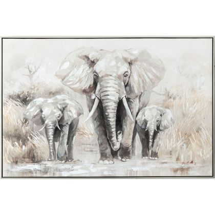 КАРТИНА НА ПЛАТНО СЛОНЧЕ С 2 СЛОНЧЕТА В РАМКА - 122.2x82.5x4.5cm 6/KIB