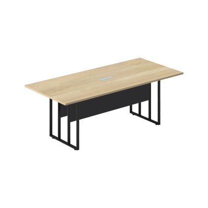 Конферентна маса Lotus метал-дърво в цвят дъб-тъмно сив 200x100x75см