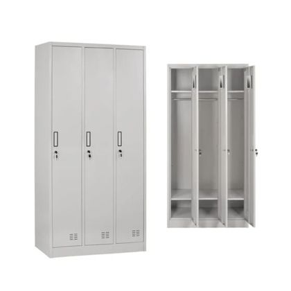 МЕТАЛНО ТРОЙНО ШКАФЧЕ С КЛЮЧАЛИ ALTONA HM5634.11 СИВО 90x45x185Hcm.