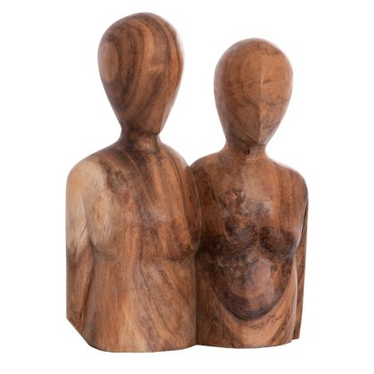 НАСТОЛНА ДЕКОРАЦИЯ ДВОЙКА БЮСТ НАТУРАЛНО ДЪРВО 28x13x40Hсм