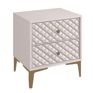 Нощно шкафче LANA с 2 чекмеджета, цвят екрю