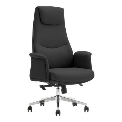 Офис стол Rekter PU в черен цвят 77x65x119-127см